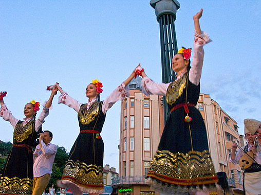 Strong Shopsko horo in Ancient Plovdiv, Bulgaria
