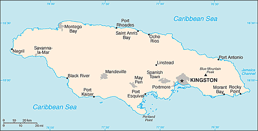 Map Jamaica